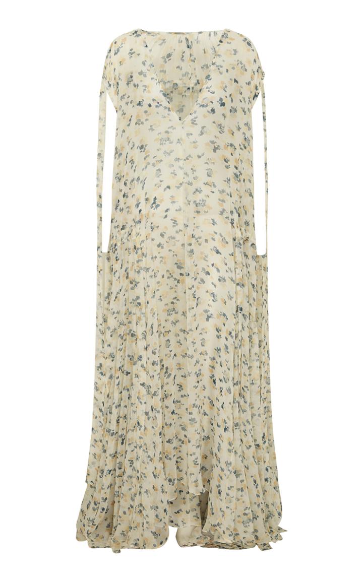 Lee Mathews Eloise V Neck Flare Maxi Dress