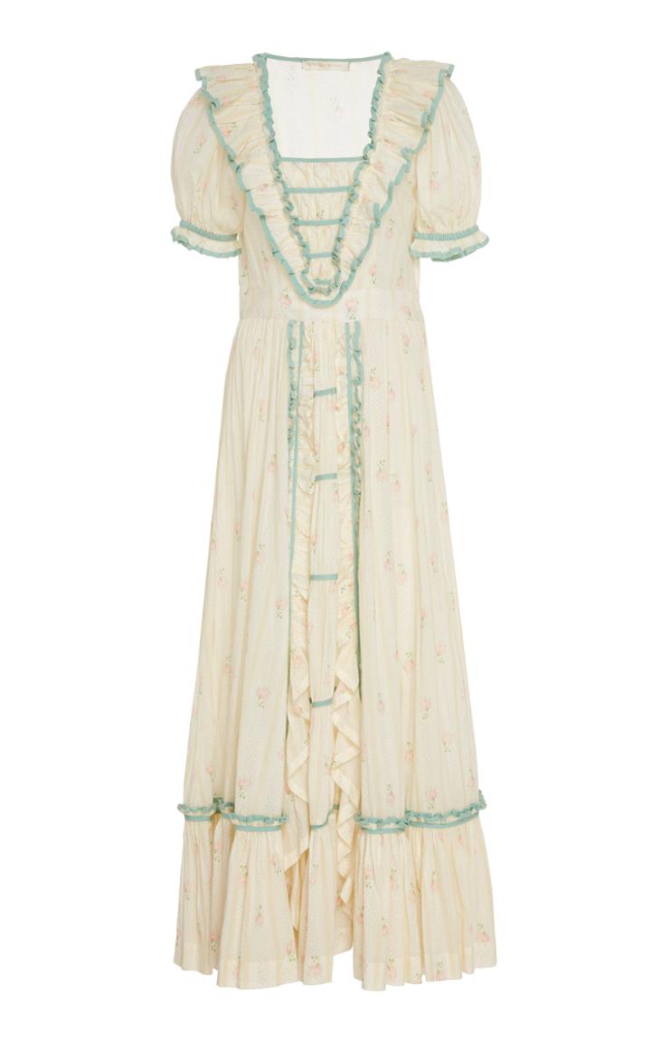 Loveshackfancy Theo Ruffled Collared Cotton Dress