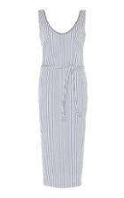 Martin Grant Striped Fitted Midi Length Dress