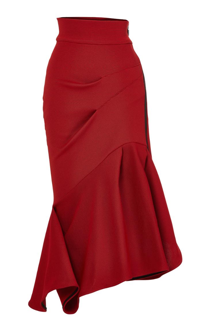 Maticevski Quill Flirt Asymmetric Draped Cady Skirt