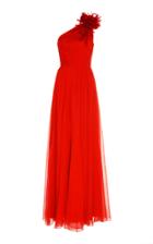 Andrew Gn One Shoulder Flower Gown