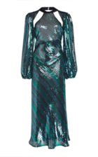 Rixo Celia Cutout Sequined Chiffon Maxi Dress