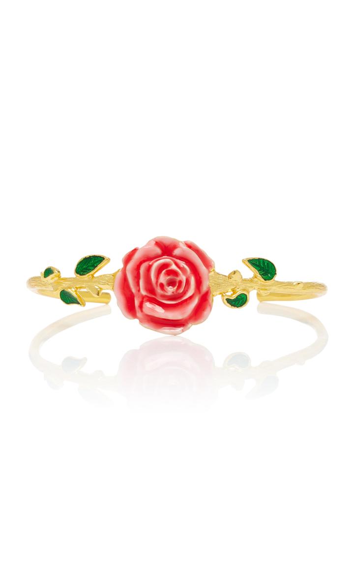 Aurlie Bidermann Rose Bracelet With Pink And Green Enamel