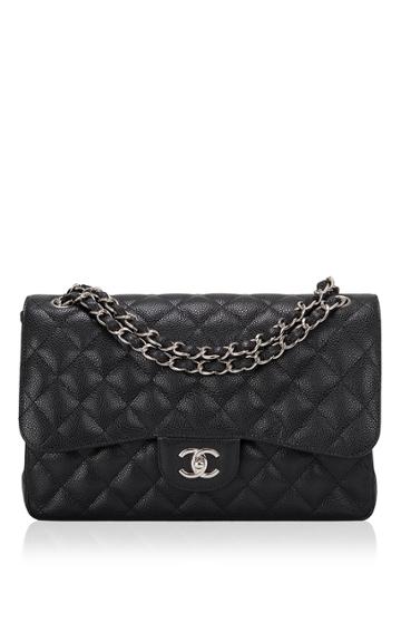 Madison Avenue Couture Chanel Black Quilted Caviar Jumbo Classic Double Flap Bag