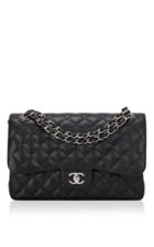 Madison Avenue Couture Chanel Black Quilted Caviar Jumbo Classic Double Flap Bag