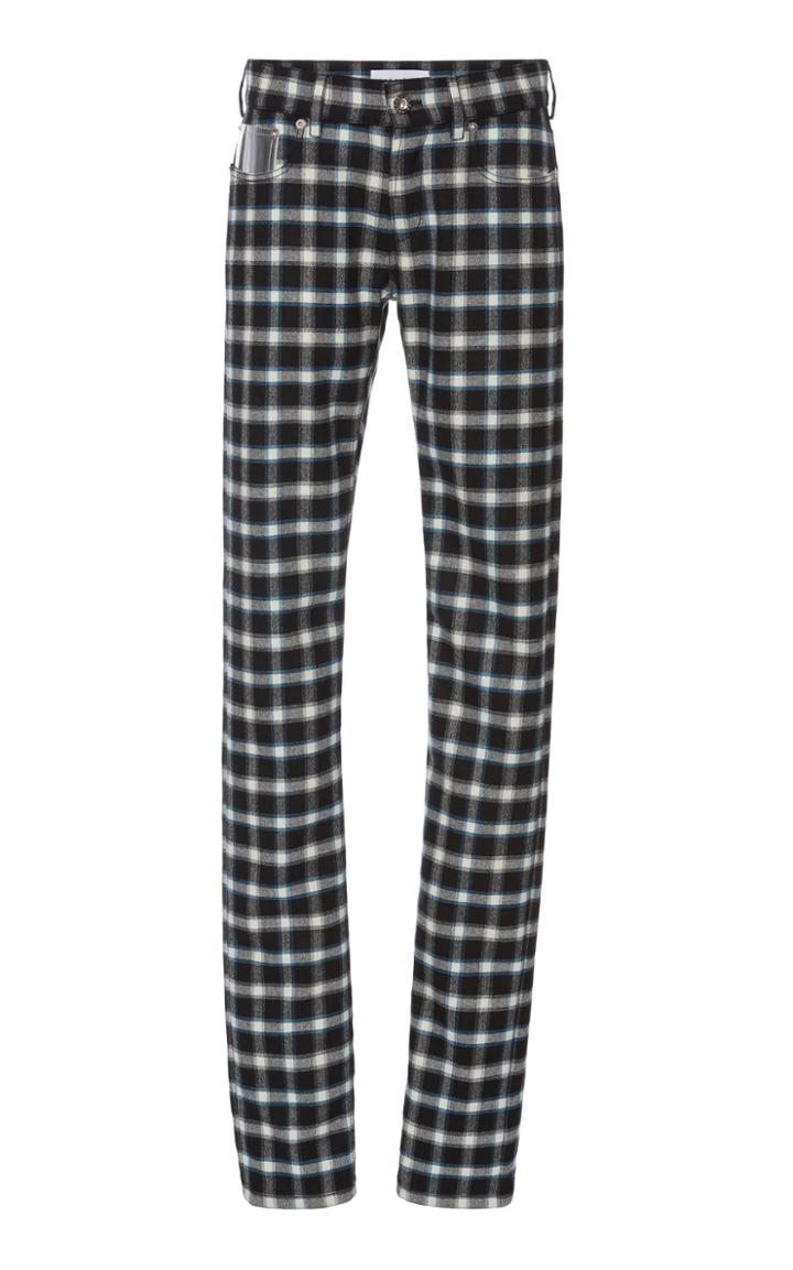 Paco Rabanne Low-rise Skinny Grid Print Pants