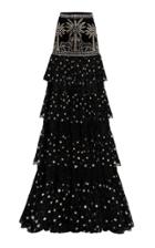 Moda Operandi Raisa Vanessa Tiered Ruffle Metallic Skirt