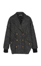 Alessandra Rich Oversized Chevron Tweed Coat