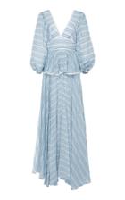 Staud Panera Shirred Peplum Dress