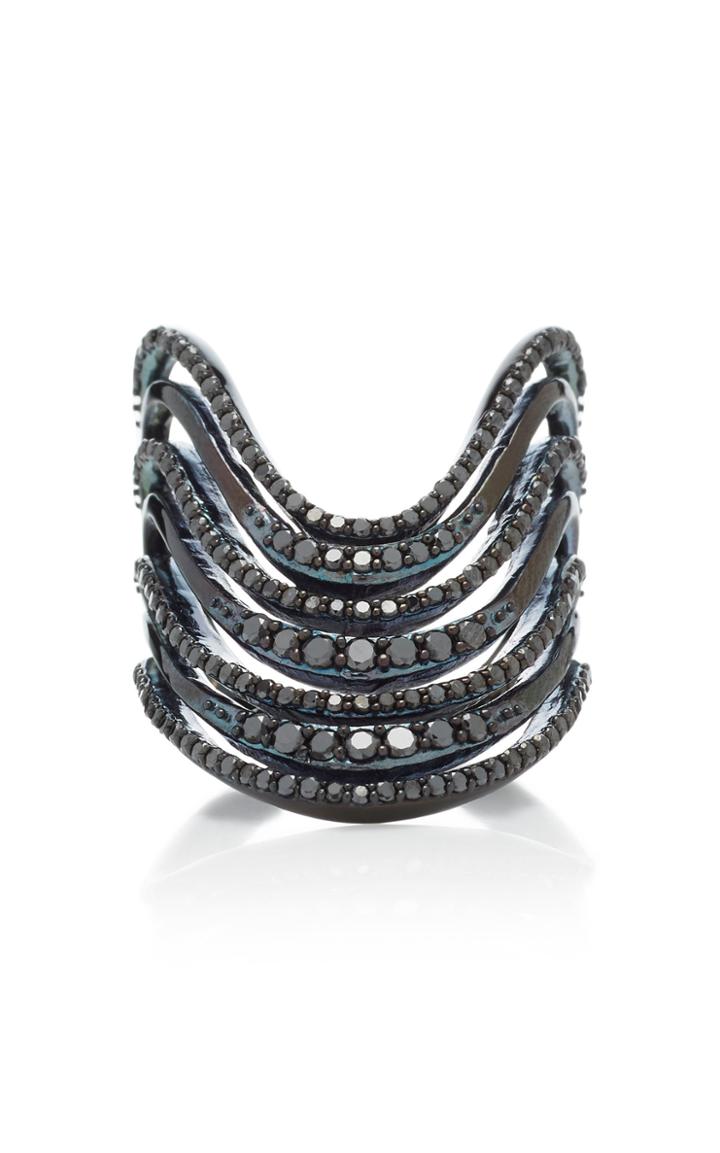 Lynn Ban Jewelry Crest Pav Diamond Ring