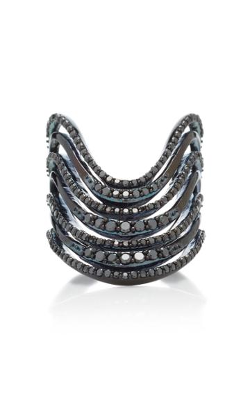 Lynn Ban Jewelry Crest Pav Diamond Ring