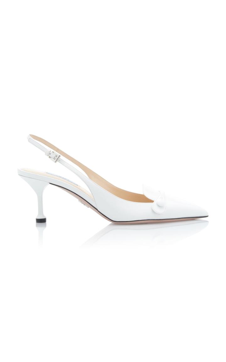 Prada Croc-effect Leather Slingback Pumps