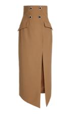 Moda Operandi David Koma Asymmetric Crystal-embellished Wool Skirt