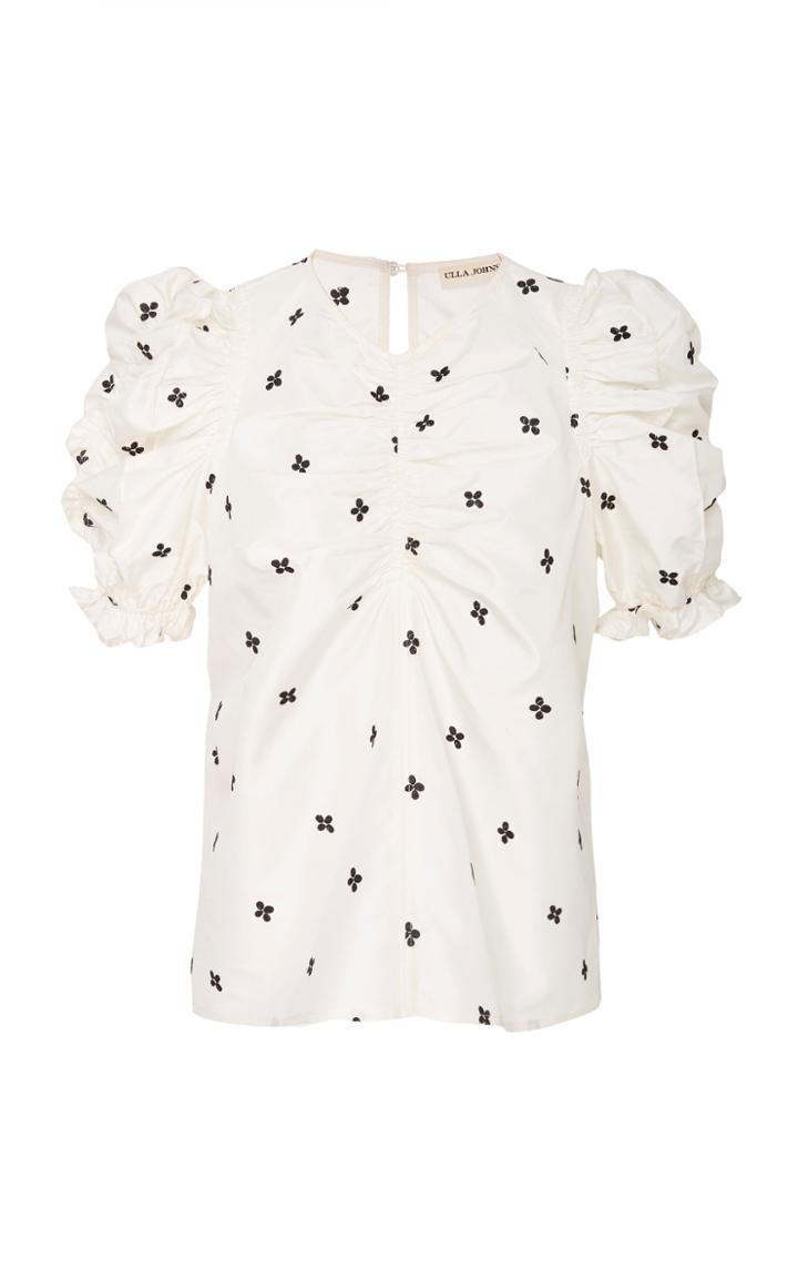 Ulla Johnson Bise Printed Tafetta Top