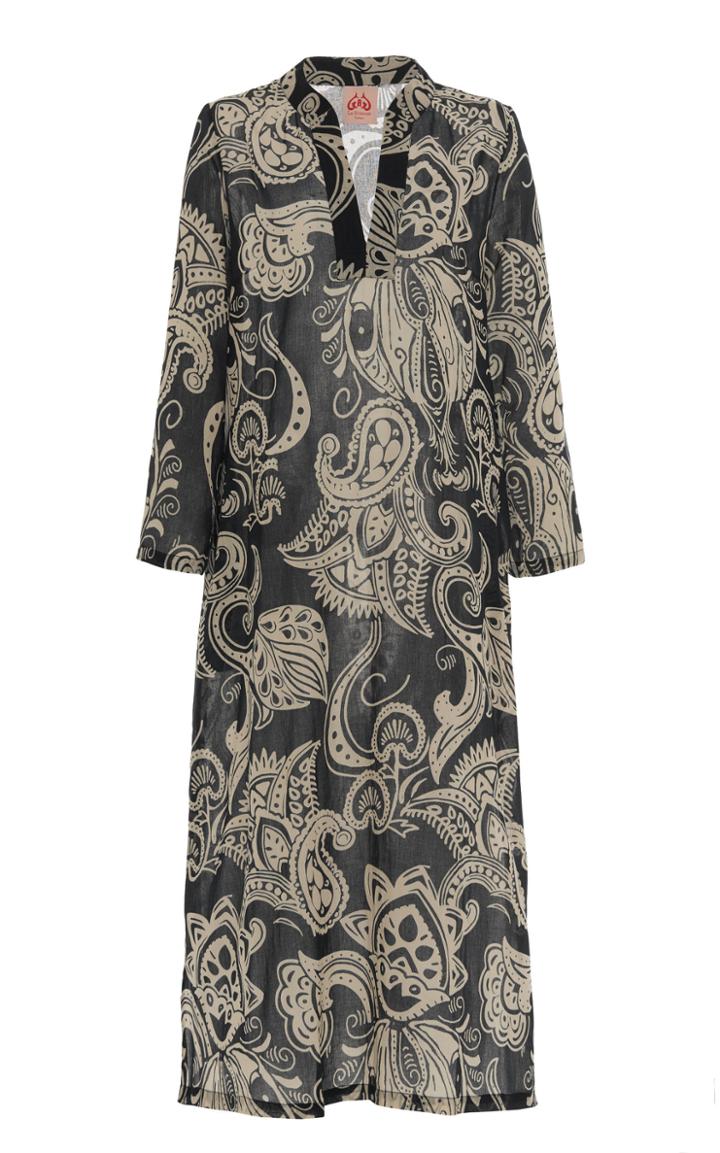 Moda Operandi Le Sirenuse Positano Pomegranate Giada Paisley Cotton Caftan Dress Siz