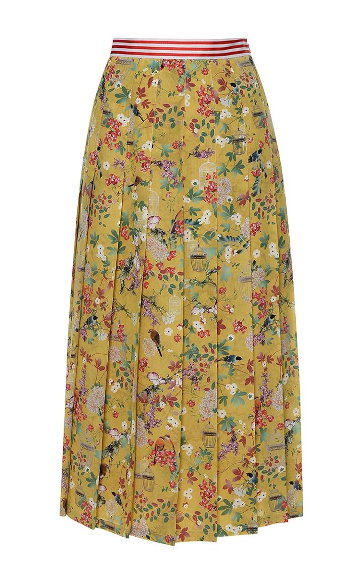Stella Jean Piccante Flared Pleated Skirt
