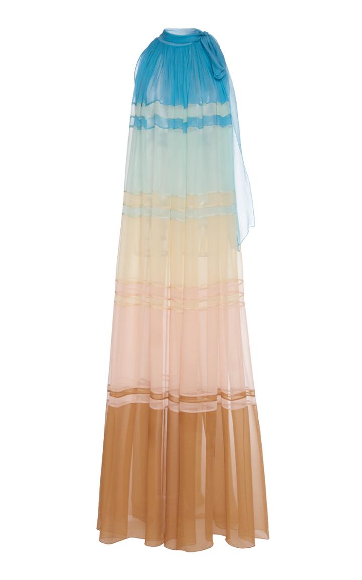 Alberta Ferretti Sheer Silk Maxi Dress