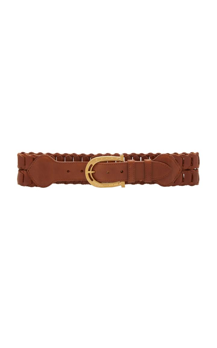 Miu Miu Wide Woven Leather Belt