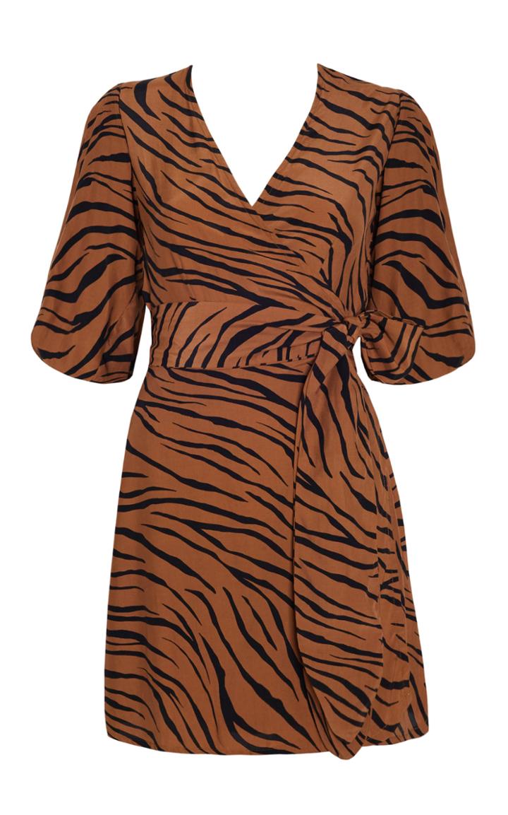 Moda Operandi Faithfull The Brand Marissa Tiger-print Crepe Mini Wrap Dress
