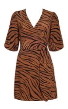 Moda Operandi Faithfull The Brand Marissa Tiger-print Crepe Mini Wrap Dress