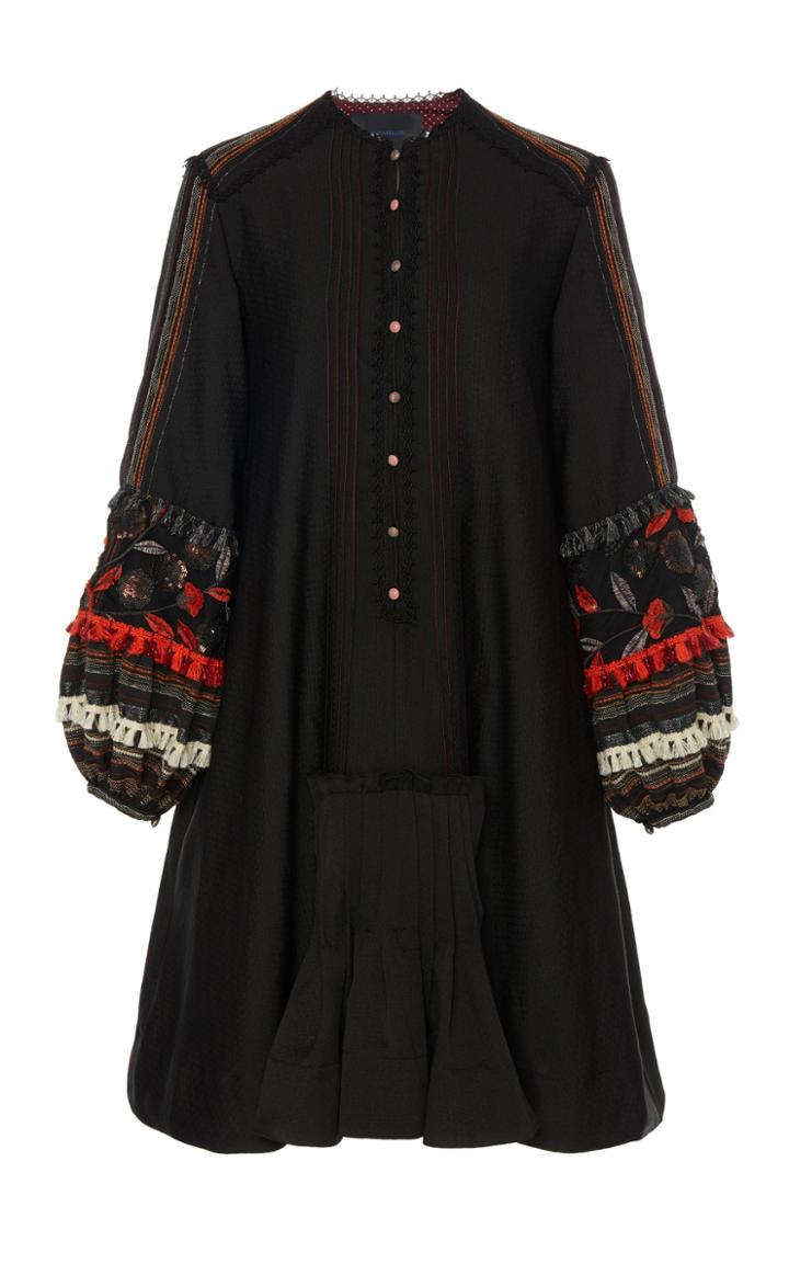 Costarellos Embroidered Mini Dress