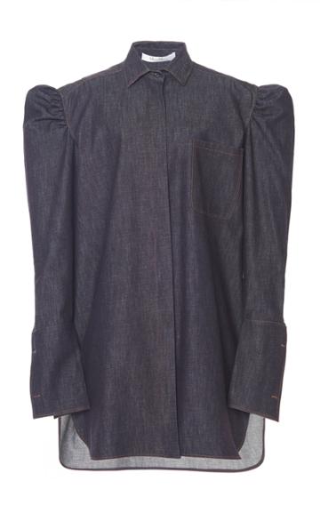 Moda Operandi Max Mara Espero Ruffle-detailed Cotton Denim Shirt Dress