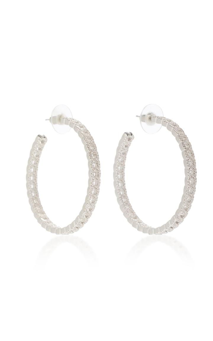 Fallon Silver-tone Crystal Hoop Earrings