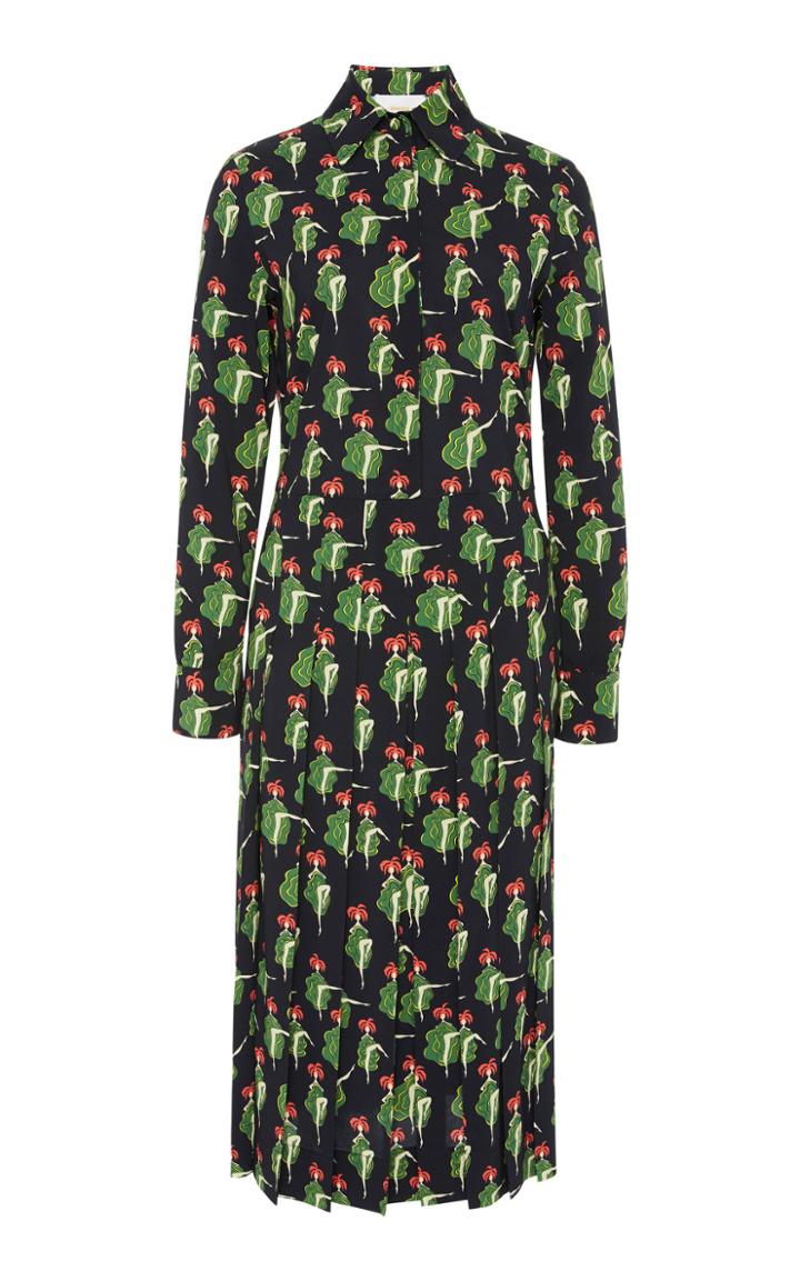 La Doublej Printed Chemisier Midi Dress