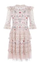 Needle & Thread Eden Ruffled Floral-embroidered Tulle Mini Dress Size: