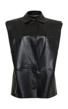 Salvatore Ferragamo Pongee Nappe Leather Sleeveless Jacket