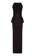 Moda Operandi Safiyaa Crystal Glittered-lace Heavy Crepe Top
