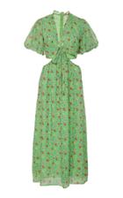 Banjanan Quinn Printed Cut-out Cotton Midi Dress