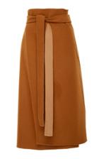 Deveaux High-waisted Belted Wool Wrap Skirt