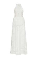 Sandra Mansour Nuit Toile Cotton Tulle Embroidered Long Dress