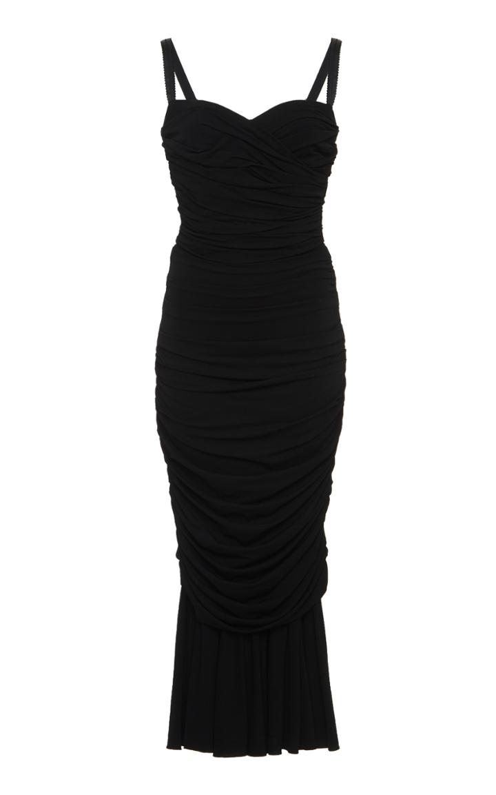 Dolce & Gabbana Ruched Stretch-crepe Midi Dress