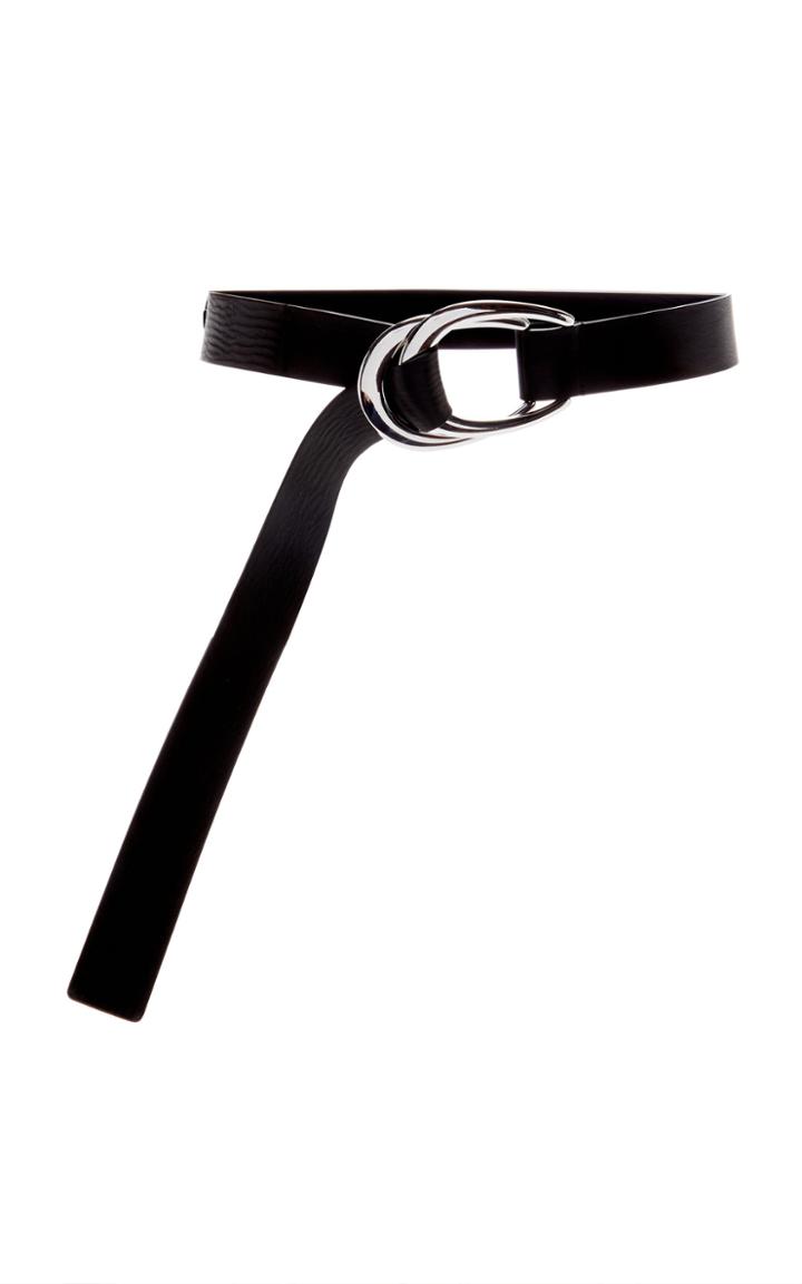 Carolina Herrera Silver-tone Textured-leather Belt