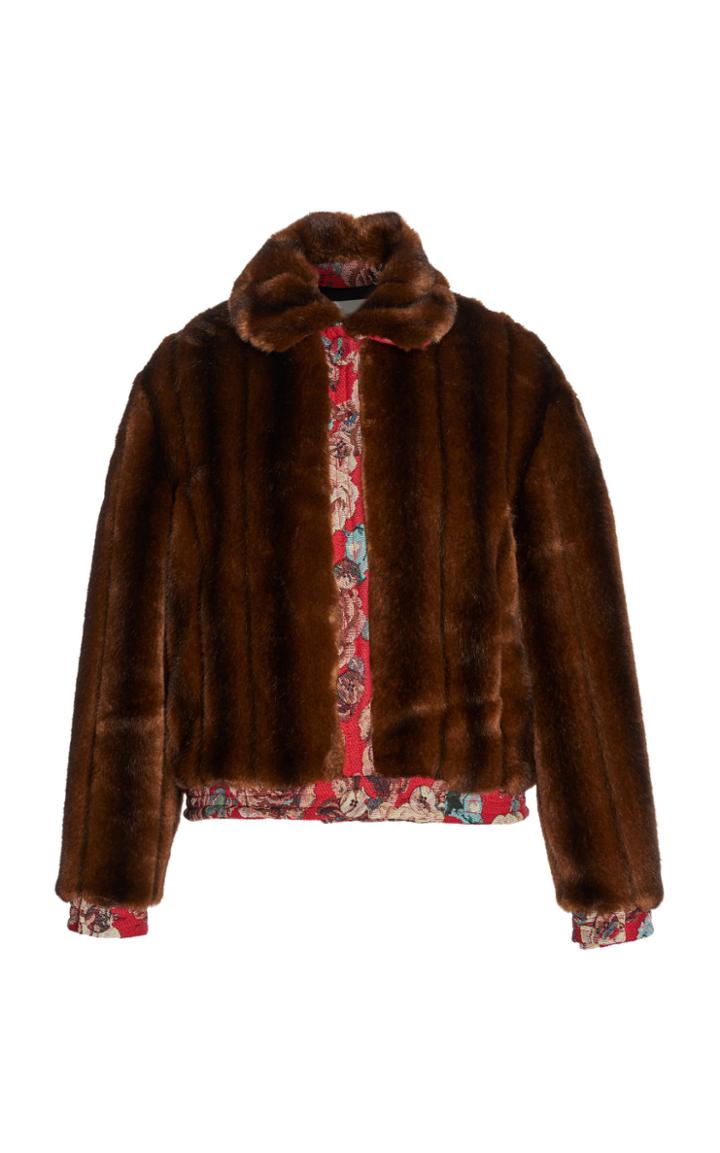 Giuseppe Di Morabito Faux Fur Bomber Jacket