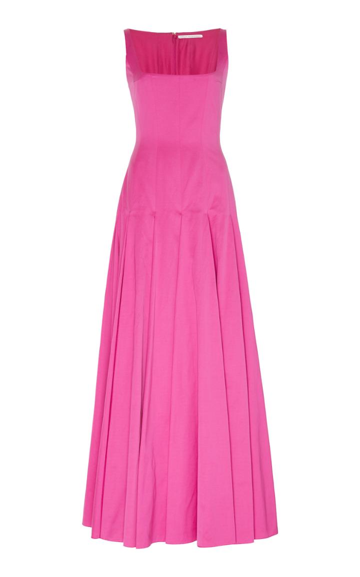 Emilia Wickstead Amita Square Neck Cotton Blend Gown