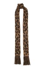 Alanui Cashmere Wool Leopard Scarf