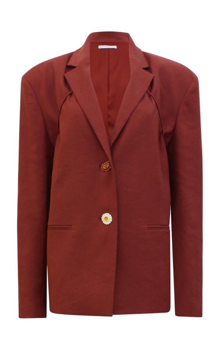 Moda Operandi Rejina Pyo Ashley Oversized Drawstring-detailed Linen-blend Blazer
