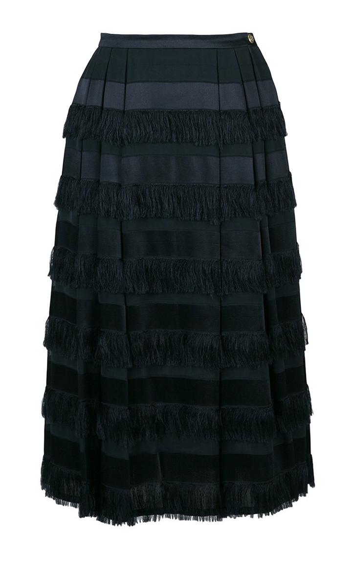 Lena Hoschek Ocean Tiered Tassel Skirt