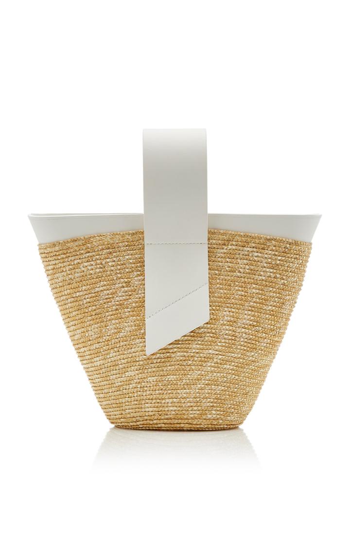 Carolina Santo Domingo Amphora Straw And Leather Top-handle Bag