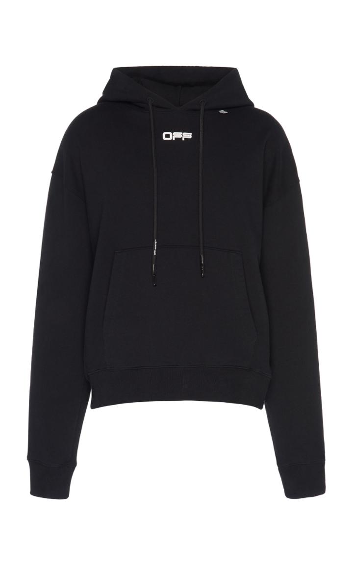 Off-white C/o Virgil Abloh Wavy Logo Cotton Hooded Sweatshirt