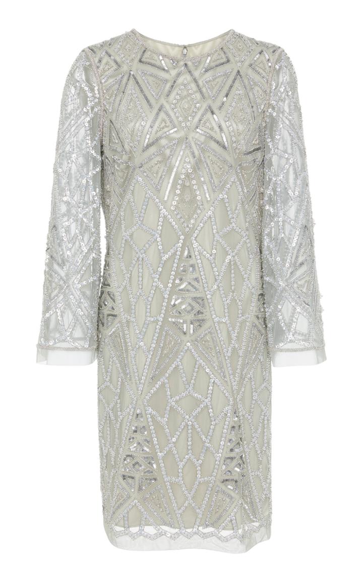 Joanna Mastroianni Jewel Neck Mini Dress