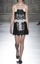 Fausto Puglisi Leather Lace Mini Dress
