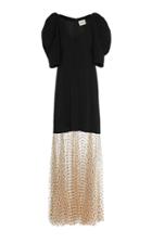 Khaite Dorothy Tulle Detail Poplin Dress Size: 12
