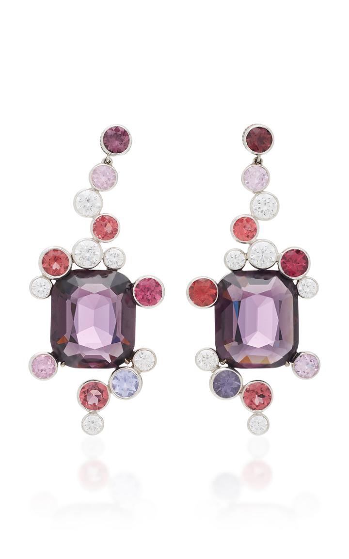 Martin Katz One-of-a-kind Cushion Shaped Grey-purple Spinel Earrings