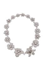 Gioia 18k White Gold And Diamond Floral Necklace