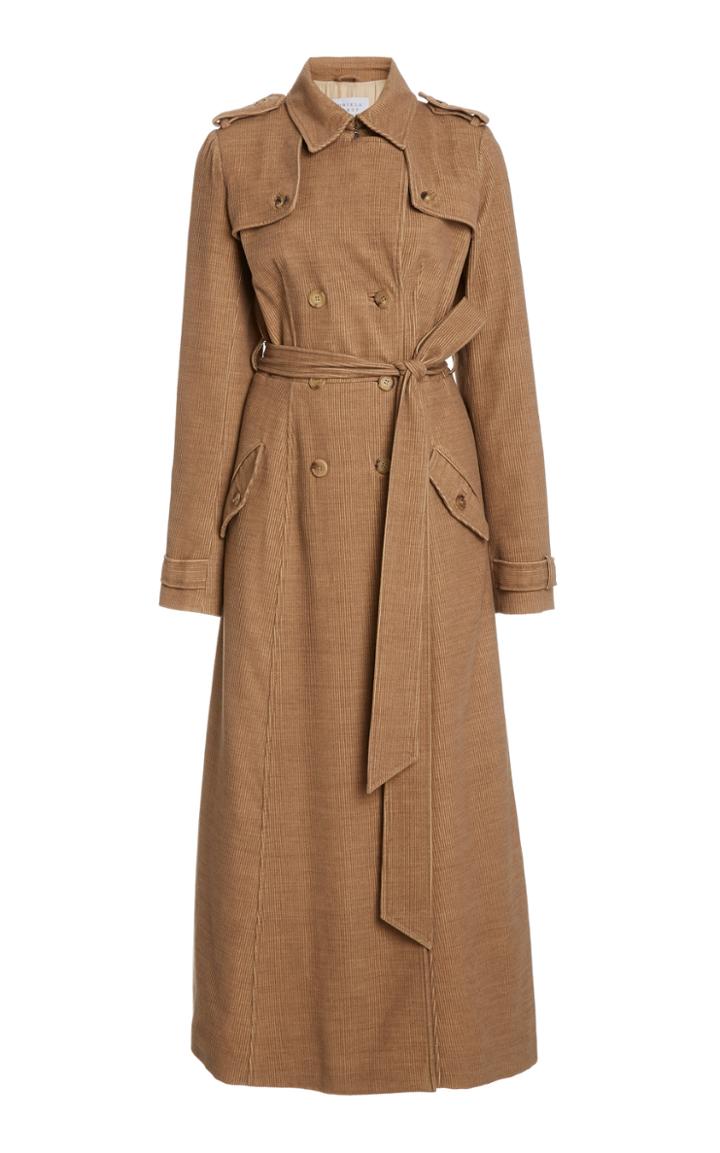 Moda Operandi Gabriela Hearst Casatt Cashmere Corduroy Double-breasted Trench Coat