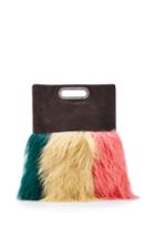Marni Multicolored Sheep Fur Bandoleer Shoulder Bag